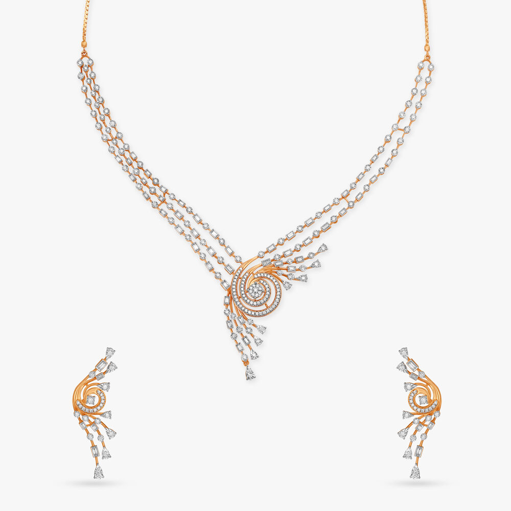 Diamond necklace designs tanishq with clearance price