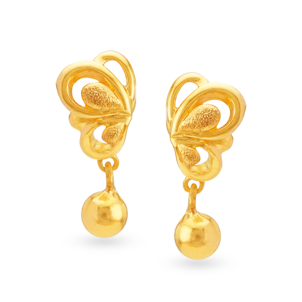 Buy Stylised Rawa Work Teardrop Gold Drop Earrings at Best Price