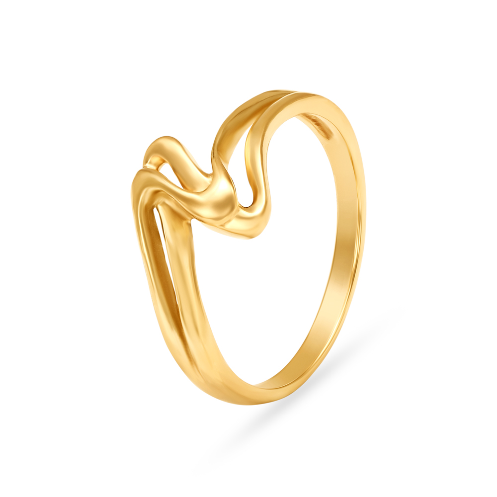 Buy Sublime Brushstroke Pattern Gold Ring at Best Price | Tanishq ...
