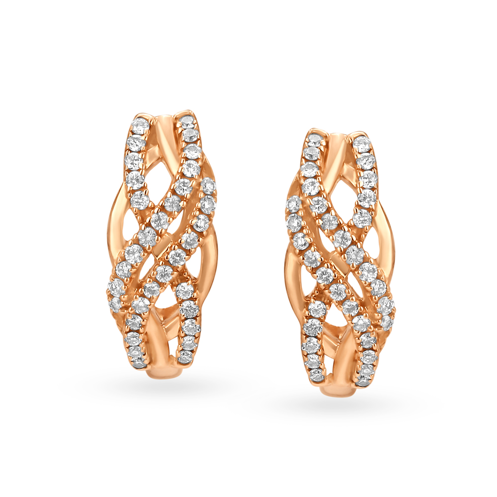 Buy Enticing Eternity Rose Gold and Diamond Hoop Earrings at Best Price ...